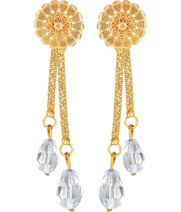 Vighnaharta Golden Drop Earrings ( Pack of 1 )