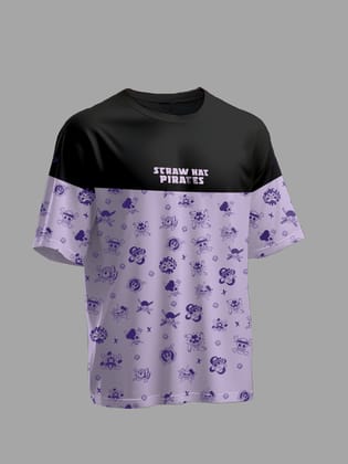 Straw Hat Pirates Multicolor Oversized T-Shirt-Lilac / S
