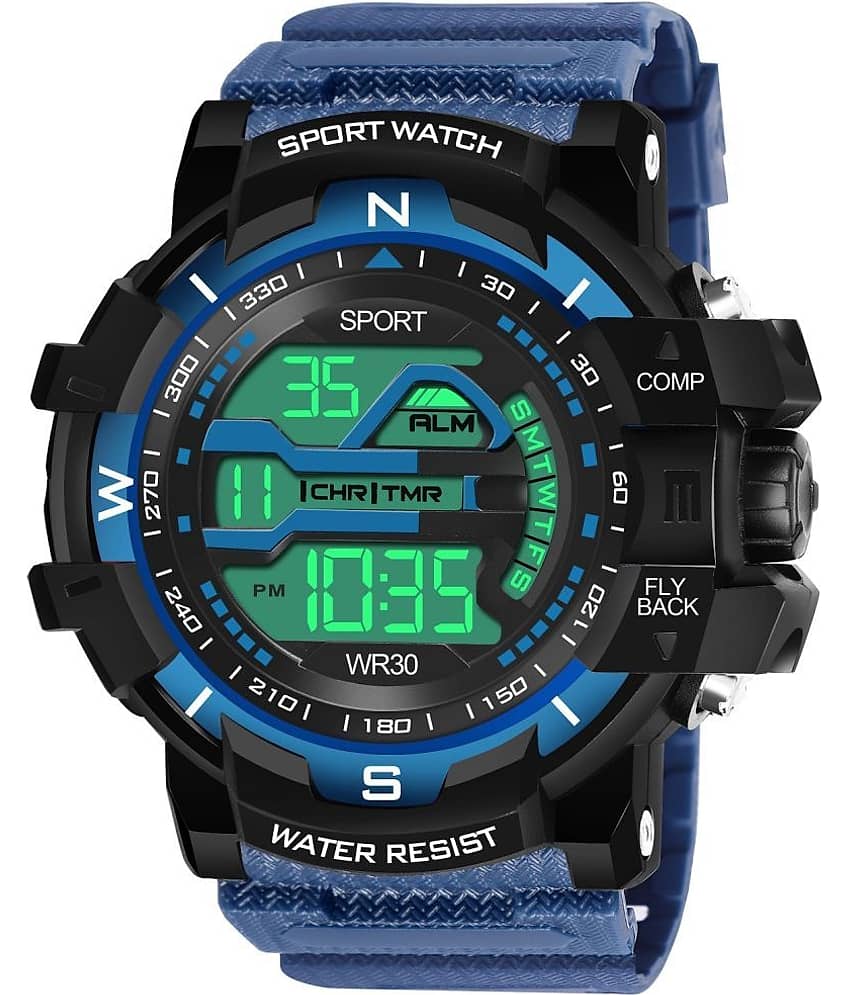 Hala Blue Resin Digital Men's Watch