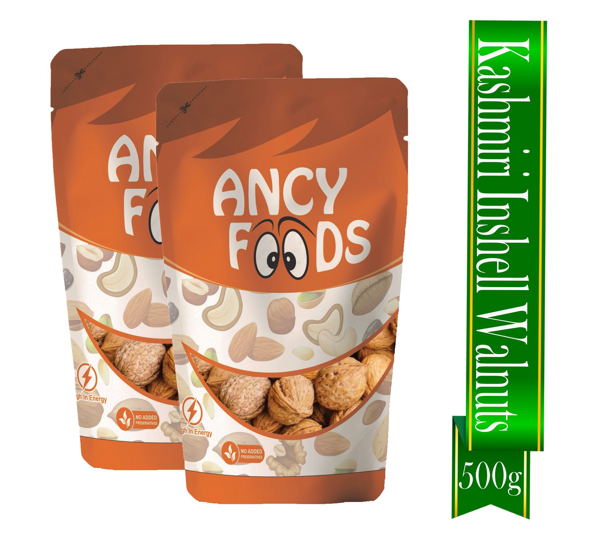 Ancy Kashmiri Sabut Akhrot 500 Grams (250 Grams X 2) – Inshell Walnut Dry Fruit | Rich in Proteins and Antioxidants – Supports Brain Health , Enhances Memory, Boosts Mood, Supports Heart Func
