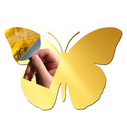 Butterfly 3 Golden Acrylic Cutout for Resin Art / Art and Craft-5 Inch