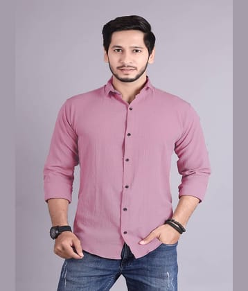 JEEVAAN - THE PERFECT FASHION Cotton Blend Slim Fit Solids Full Sleeves Men's Casual Shirt - Peach ( Pack of 1 )