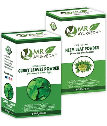 MR Ayurveda Curry Leaves Powder and Neem Powder Hair Scalp Treatment 200 g Pack of 2