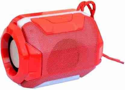 Wireless Bluetooth Speaker with Mic, FM Radio, AUX, USB, TF Support and 6Hrs Playtime - Hands-Free Calling and Rechargeable Battery Color - Red