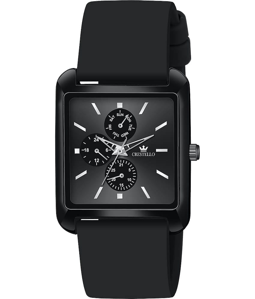 Crestello Black Silicon Analog Men's Watch