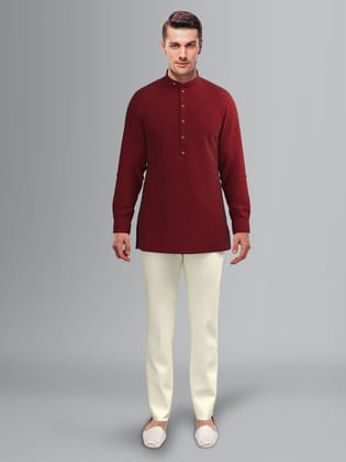 MAROON SHORT KURTA-XS/36 / Only Kurta - No Lowers