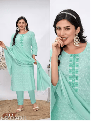 Cotton Kurti Salawar With Dupatta
