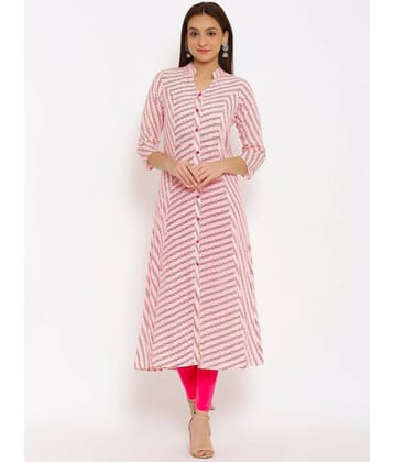 SVARCHI - Pink Rayon Women's Front Slit Kurti ( Pack of 1 )