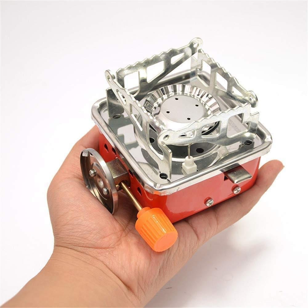 Windproof Foldable Stove Burner-Ultralight Camping Stove Portable Mini Outdoor Folding Metal Camping Gas Stove Windproof Furnace Burner Backpacking Hiking (Stove Only)