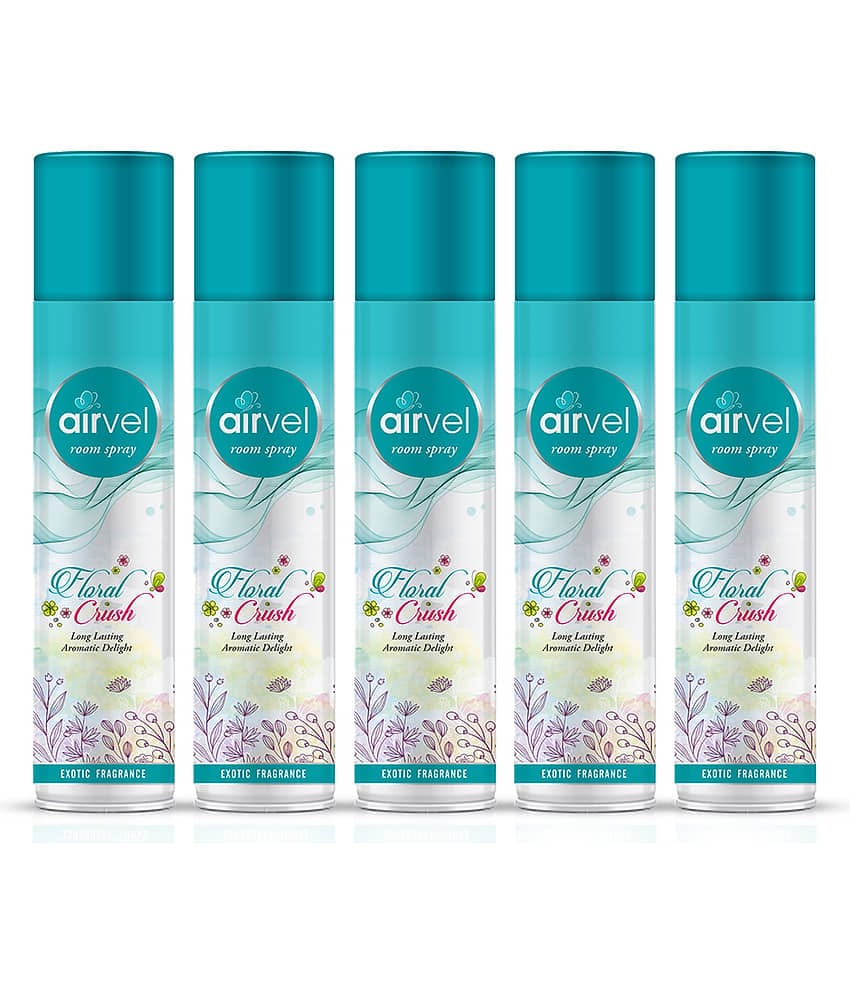 Airvel Floral Fragrance Room Spray Air Freshener for Home, Bathroom and Car 217ml ( Pack of 5 )