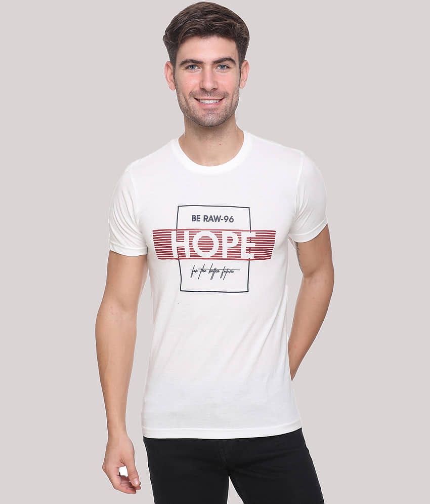 RF RAVES - Off White Polyester Regular Fit Men's T-Shirt ( Pack of 1 )