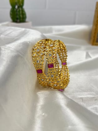 Gold Stone Ruby Bangle 1271-2.2