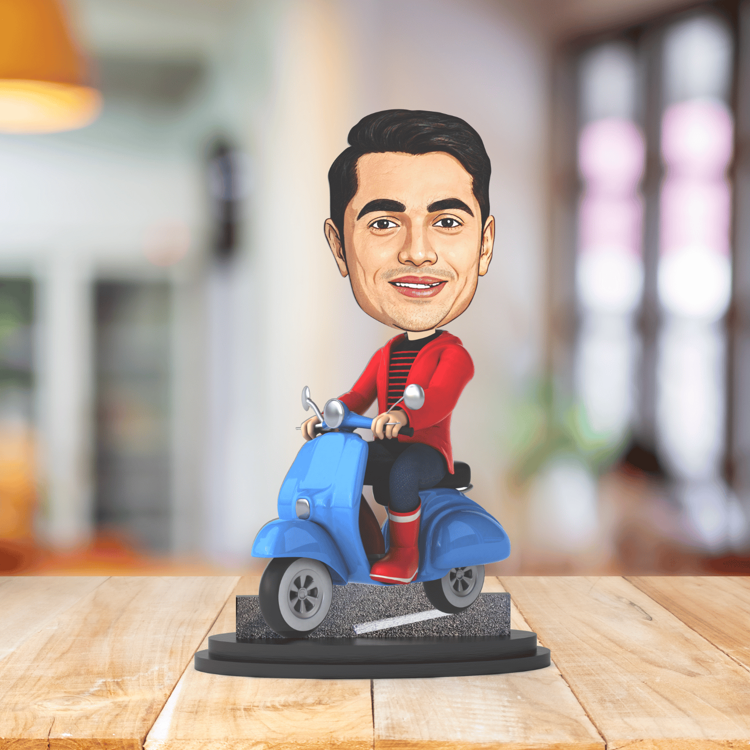 Avatar Studio Personalized Gift for Friends, Sister, Brother, BFF, Girlfriend, Boyfriend Character Caricature Photo Frame Unique Design Customized Gift for Friends & Family (Scooter Ride 2 Boy)
