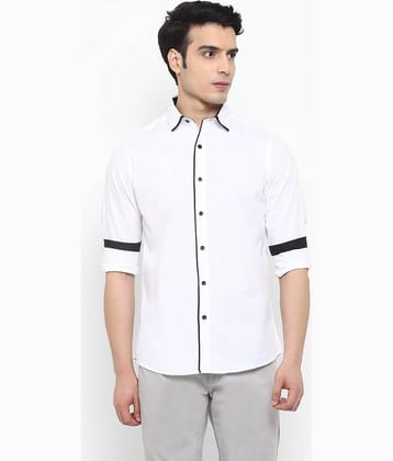 Life Roads - White Cotton Slim Fit Men's Casual Shirt ( Pack of 1 )