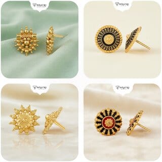 Vivastri Premium Gold Plated Alloy Stud Earrings Combo for Women & Girls Pack of 4