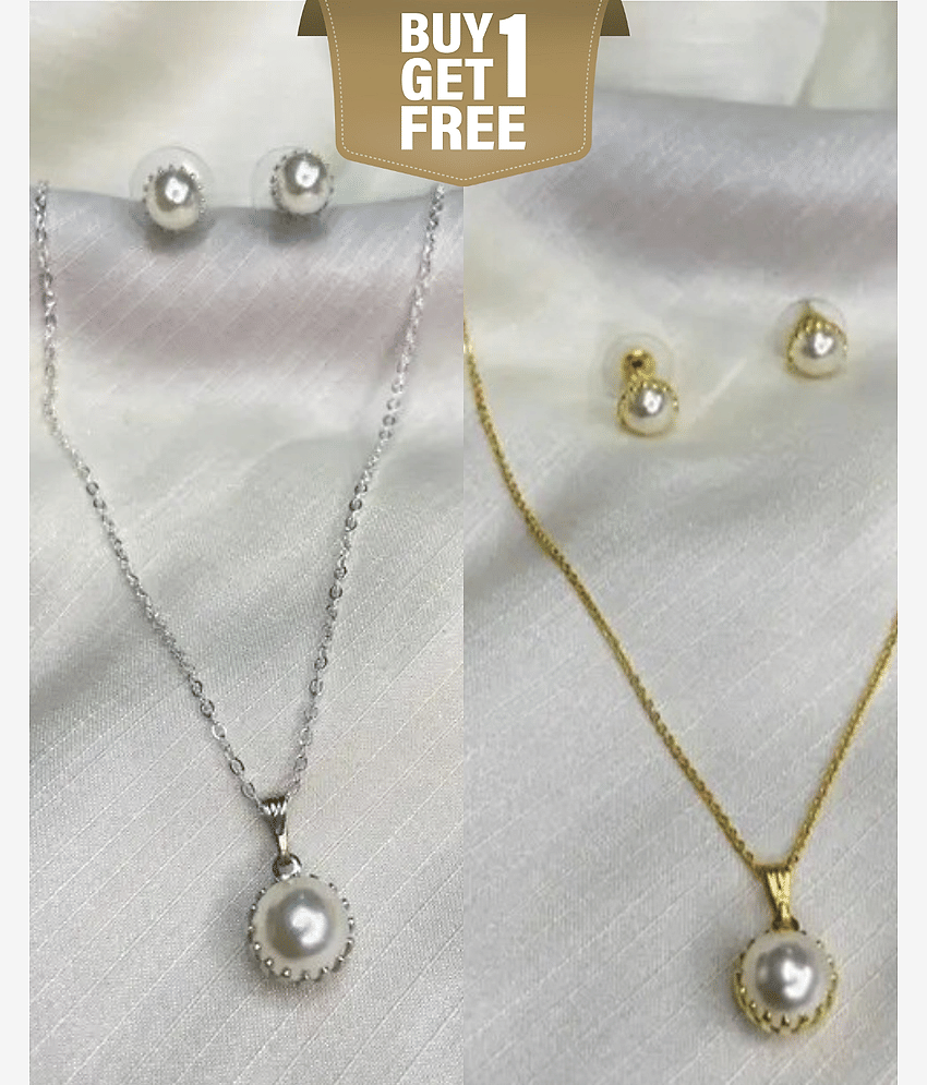 MGSV Gold Alloy Necklace Set ( Pack of 2 )