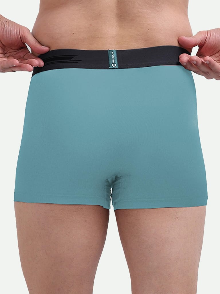 Freecultr Men's Underwear Anti Bacterial Micromodal Airsoft Trunk - Non Itch No Chaffing Sweat Proof - Pack of 2-Martini Blue,Pot Black