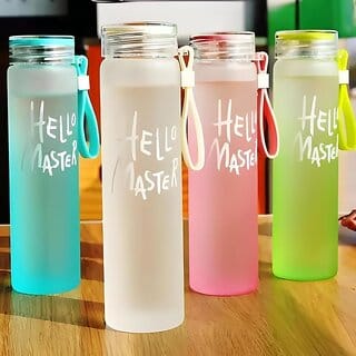 (Pack of 1) Borosilicate Glass Water Bottle  Transparent Bottle for Home, Office, Gym & Travel