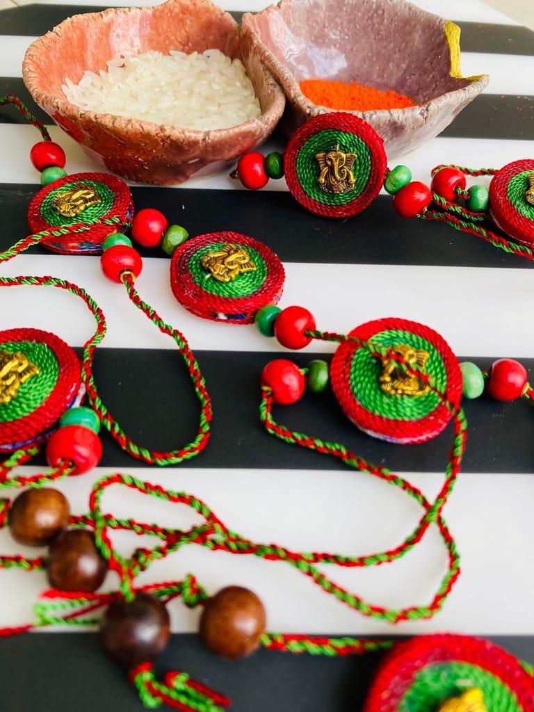 Auspicious Hues Ganesha Rakhi - 1 piece - Pooja Needs | Buy online on ZillyBuy