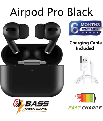 Black Wireless Earbuds with Powerful Bass & Noise Cancellation – USB-C Fast Charge