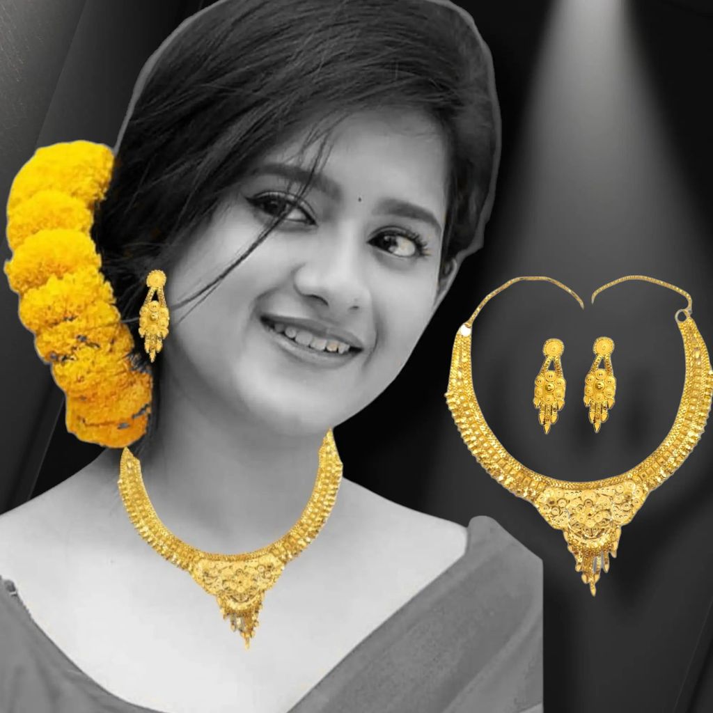 Exquisite one-gram gold-plated choker set , perfect for gifting