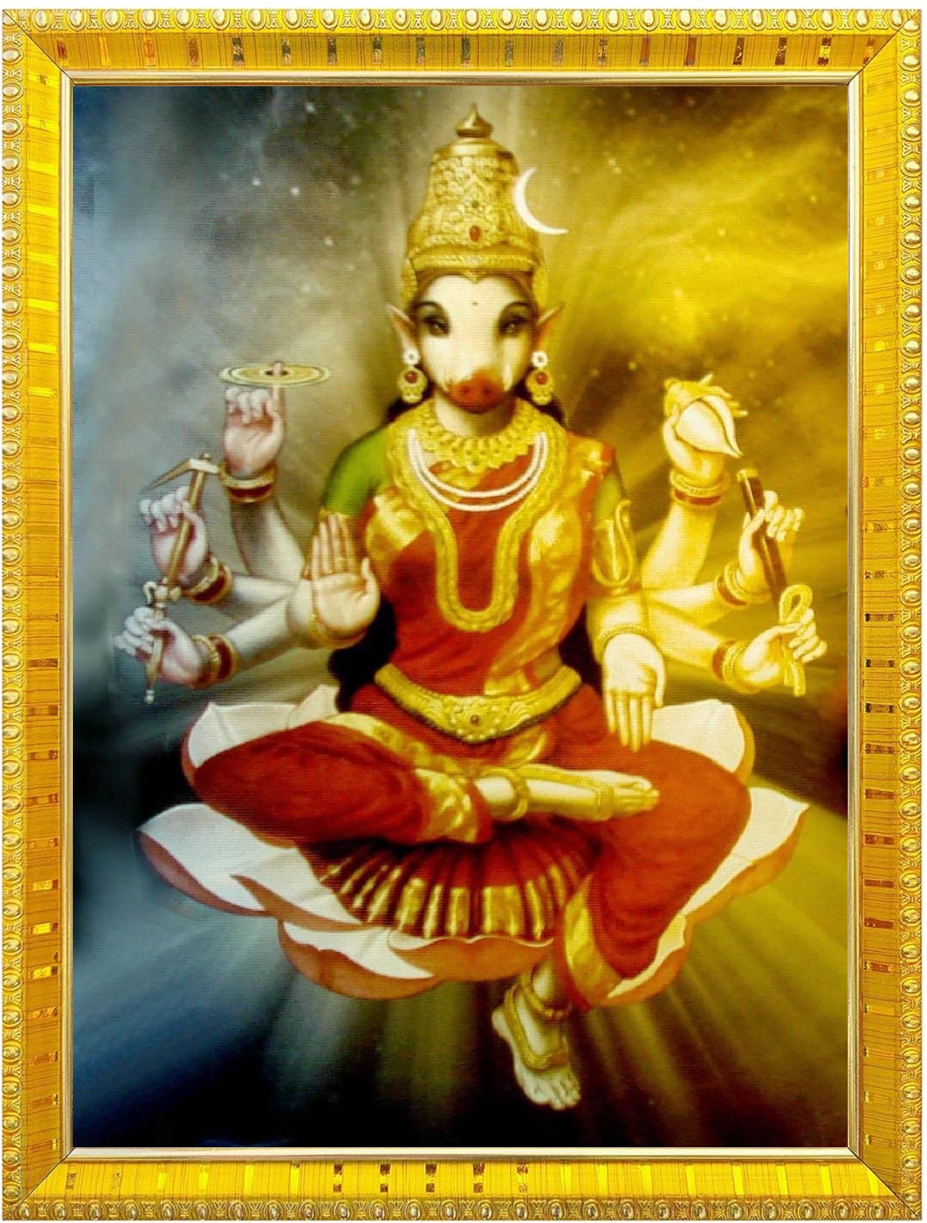 NOKKES Varahi Laxmi Devi Photo Frames Religious Photo frame 5X7 Inch Photo Frame_W15