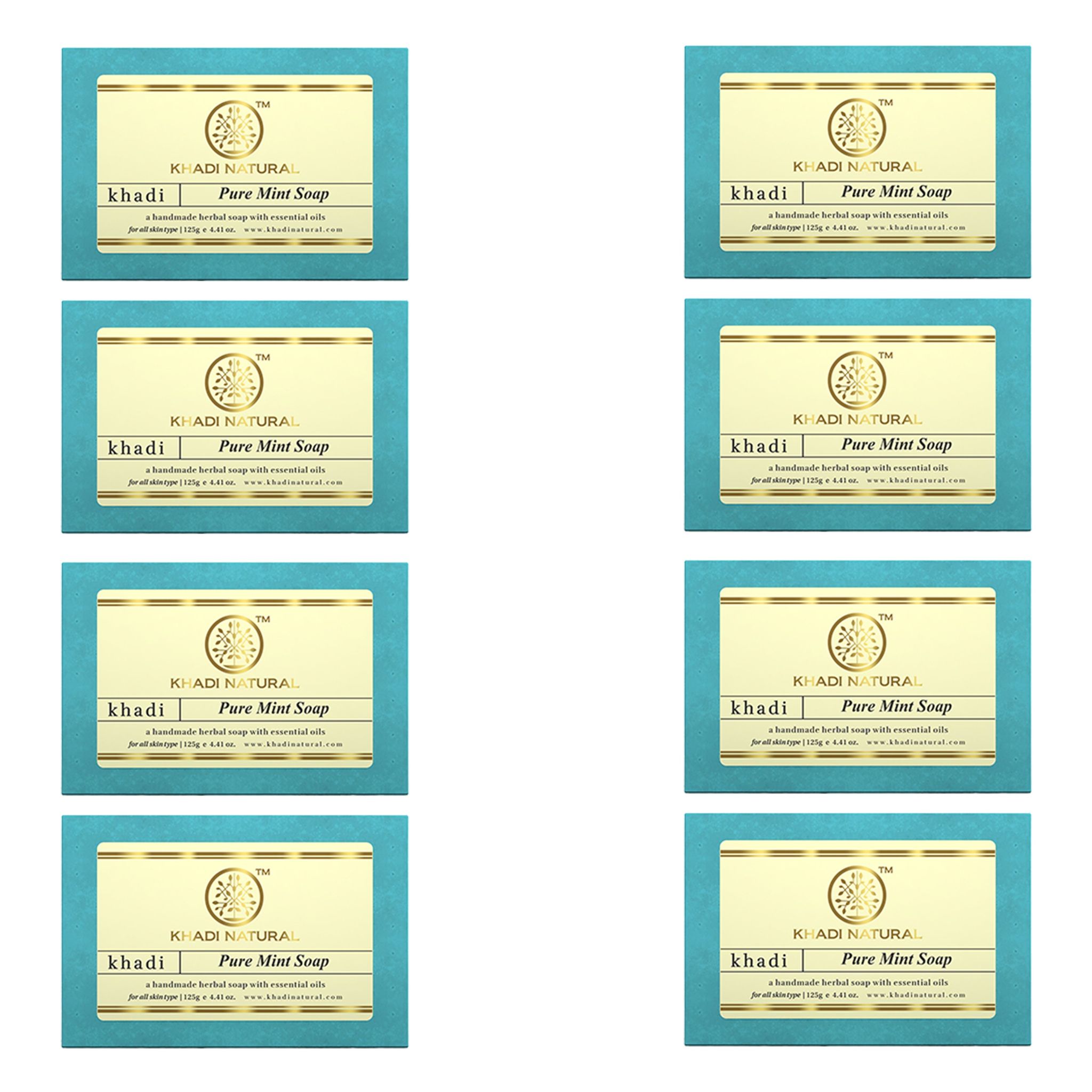 Khadi Natural Pure Mint Soap Combo Pack Of 8 – 125gm Each