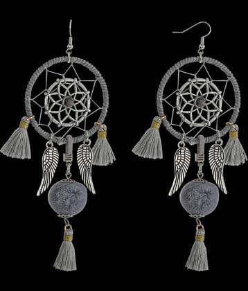 SILVER SHINE  Grey Colour Unique Western Partywear Designer Earring For Girls and Women Jewellery