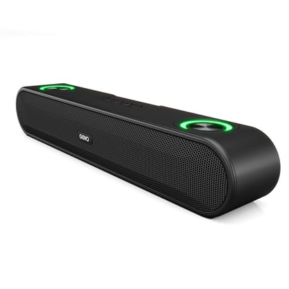 GOVO GoSurround 220 16W Bluetooth Sound bar, 2000 mAh Battery, 2.0 Channel with 52mm Drivers, Multicolor LED Lights with TWS, AUX, Bluetooth and USB (Platinum Black) GOVO GoSurround 220 16W Bluetooth Sound bar, 2000 mAh Battery, 2.0 Channel with 52mm Dri