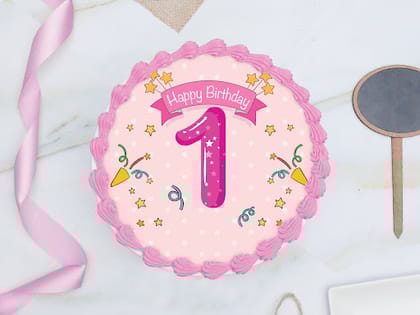 1st Birthday Photo Cake