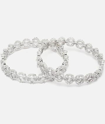 Zeneme Silver Bangle ( Pack of 2 )