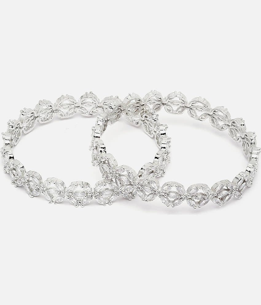 Zeneme Silver Bangle ( Pack of 2 )