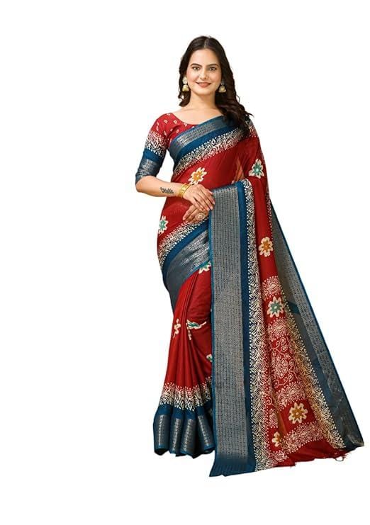 Women's Soft Marshmallow Kalamkari Print Saree
