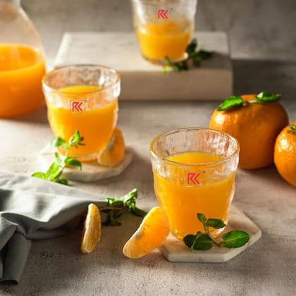 RK ICE Frost Diamond Crystal Clear Design All Purpose Glass Set Bar Glass for Drinking Bourbon, Whisky, Juice Scotch, Cocktails, Cold Drinks (Pack of 06,300Ml)