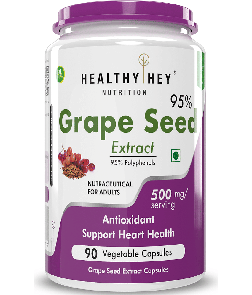 HEALTHYHEY NUTRITION Grape Seed Extract Strength 90 Veg Caps 500 mg