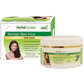 Herbal Canada Aloe Vera Gold Cream Naturally Enriched with C E Suitable for all Types of skin 100gm Herbal Canada Aloe Vera Gold Cream Naturally Enriched with C E Suitable for all Types of skin 100gm