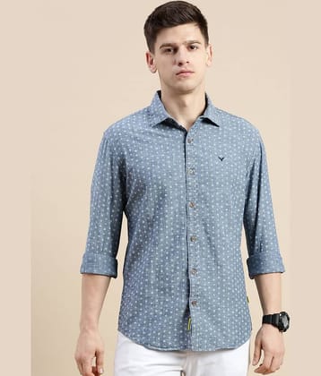 Showoff Cotton Blend Regular Fit Printed Full Sleeves Men's Casual Shirt - Blue ( Pack of 1 )