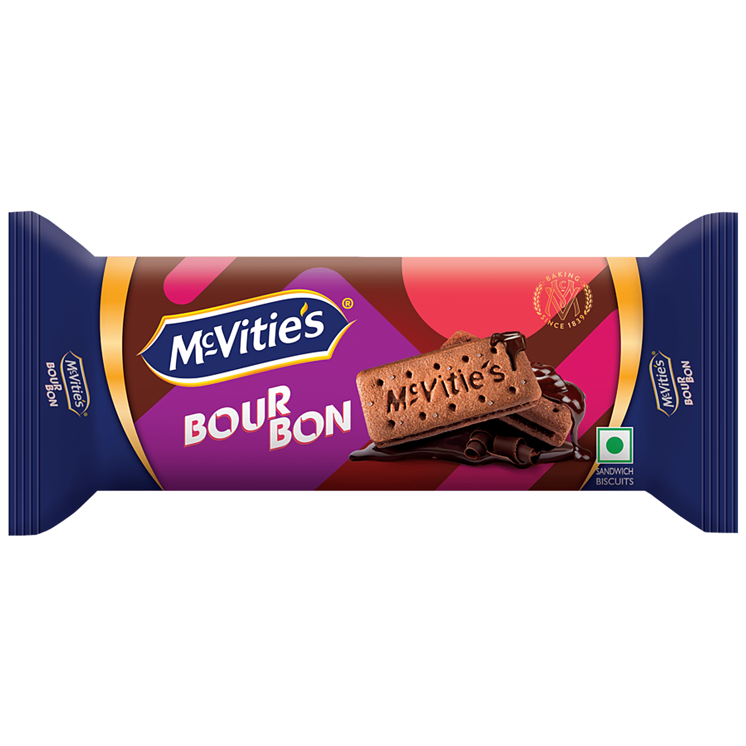 McVitie's Bourbon Cream Biscuits With Goodness Of Cocoa, 100 g