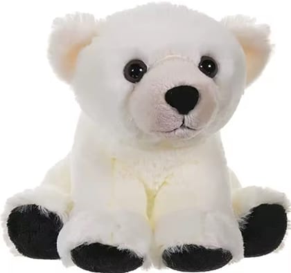 CuddleNest Plush Polar Bear Soft Toy | 30cm White Stuffed Animal with Black Paws | Ultra-Soft Cuddly Teddy Bear Toy for Kids & Gifting