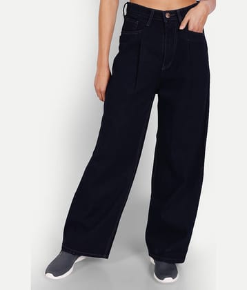 AngelFab - Navy Blue Denim Flared Women's Jeans ( Pack of 1 )
