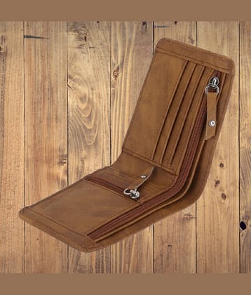 Classic World PU Self Design Men's RFID Wallet With 5 Slots For Card ( Tan , Pack of 1 )