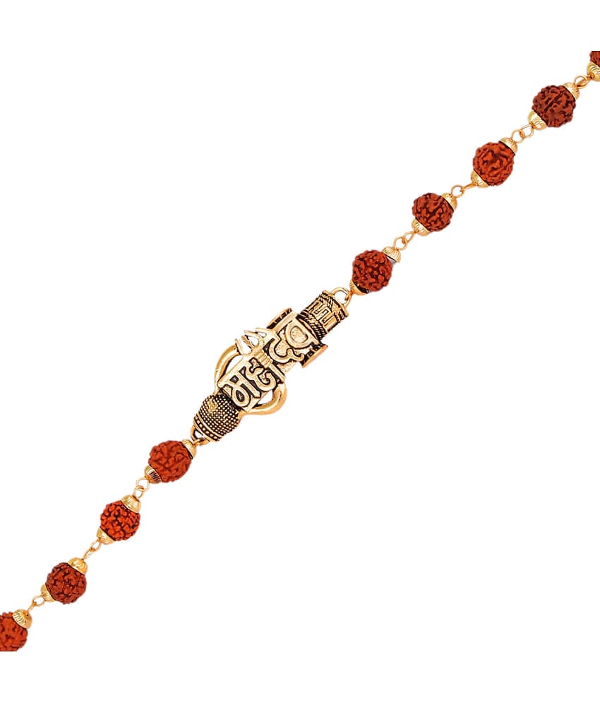 FASHION FRILL - Gold Men's Religious Bracelet ( Pack of 1 )