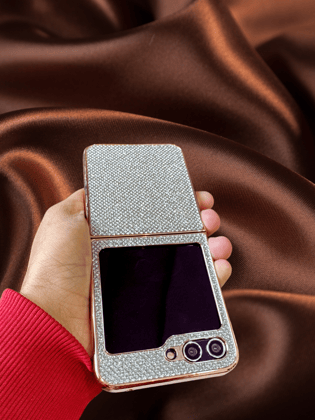 Zazzy Bling Glitter 3D Diamond Pattern Luxury Cover-Samsung Galaxy Z Flip 5