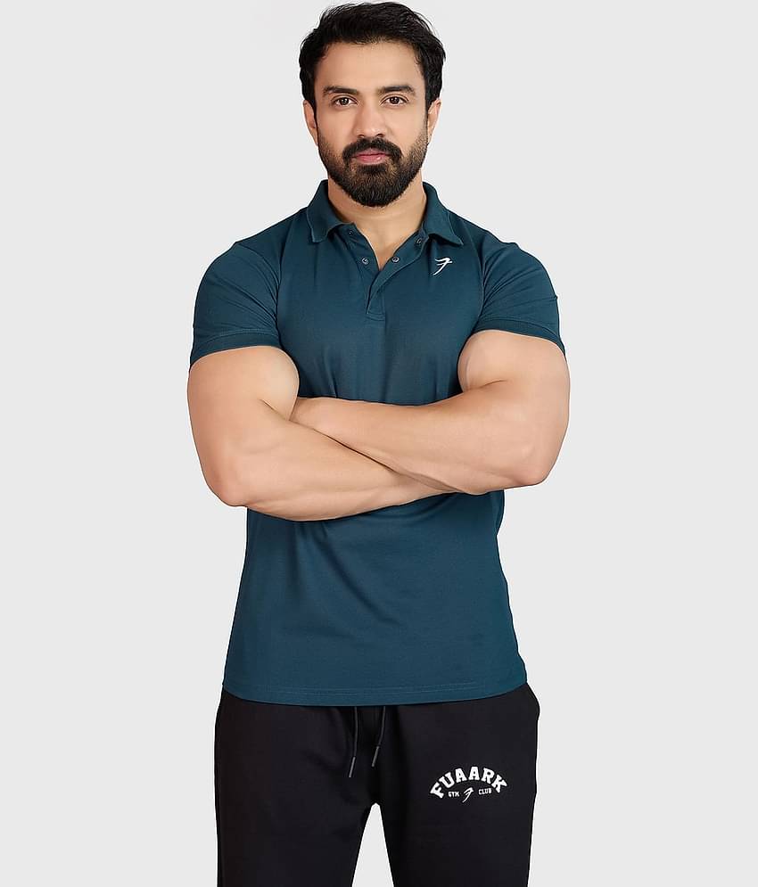Fuaark Teal Polyester Slim Fit Men's Sports T-Shirt ( Pack of 1 )