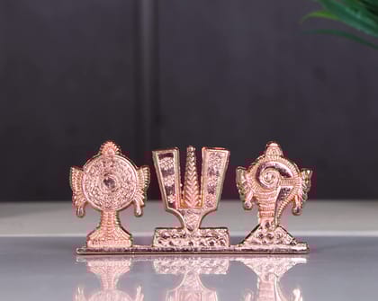 DreamKraft Tirupati Balaji Symbol Stand Shankh Chakra Tilak Copper Plating