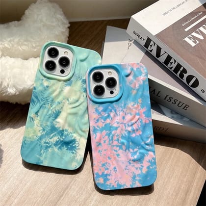 Blue Shaded Aesthetic Textured iPhone  Soft Silicone Case-iPhone 13 / iPhone 14 / Blue + Yellow