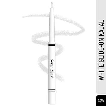 Seven Seas Glide On White Kajal | Smooth One Stroke Application with Ultra Creamy Texture | 24Hrs Long Stay | Non Transfer | Smudge Proof & Waterproof | Kajal for Women 0.35g