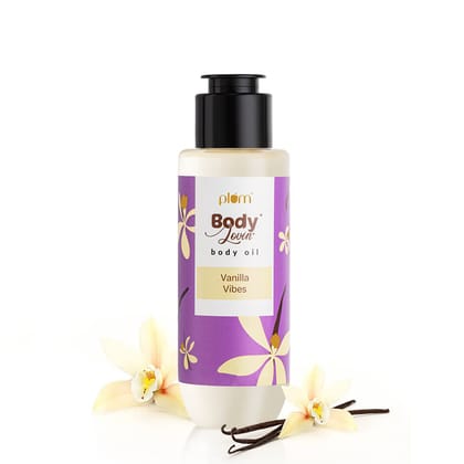 Plum BodyLovin' Vanilla Vibes Body Oil | Intense Moisture & Instant Glow | Long Lasting Warm Vanilla Fragrance | Non-Greasy & Lightweight | Soft & Nourished Skin | For Dry To Very Dry Skin - 100ml Plum BodyLovin' Vanilla Vibes Body Oil | Intense Moisture
