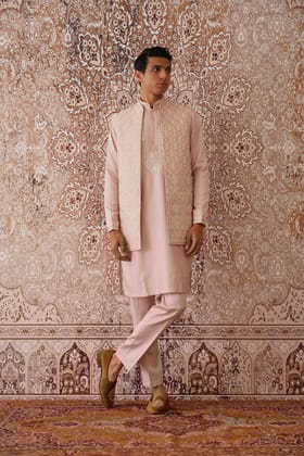 Rayyan -Pink Multicolored Jacket Kurta Set-XS/34