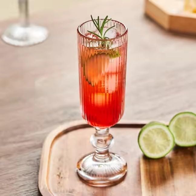 Wine Glasses | 150 ML | Premium, Champagne, Crystal, Vintage, Italian Glass Mug | Perfect for Home, Bar, Casino Party |